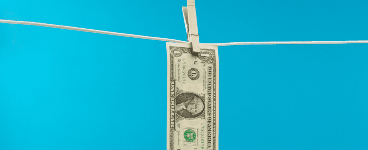 money on clothesline