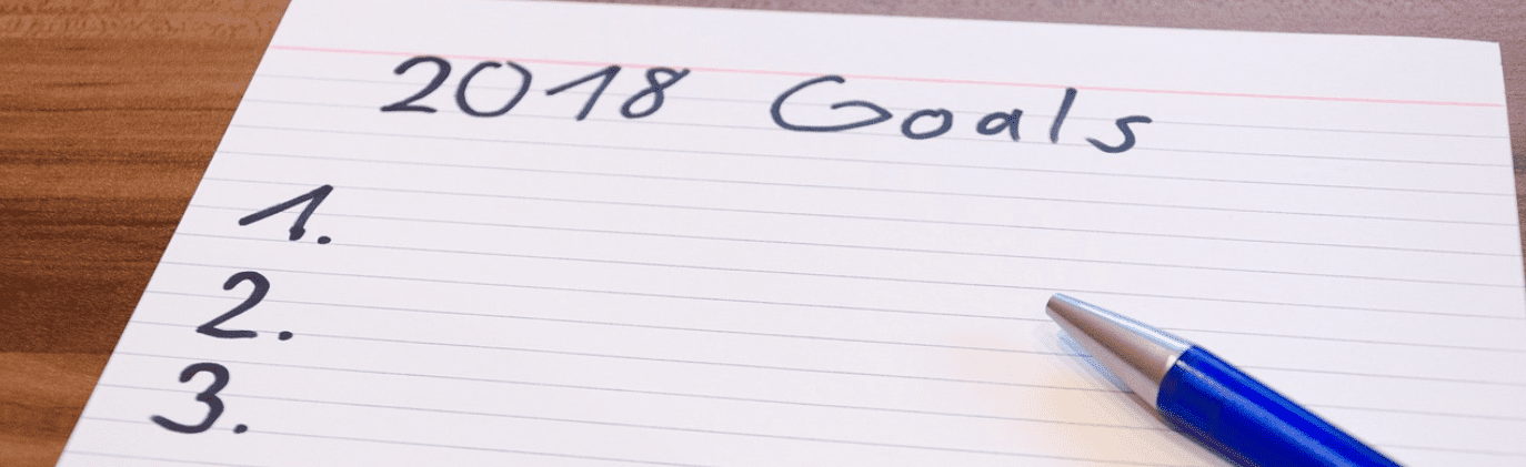 notecard with 2018 goals