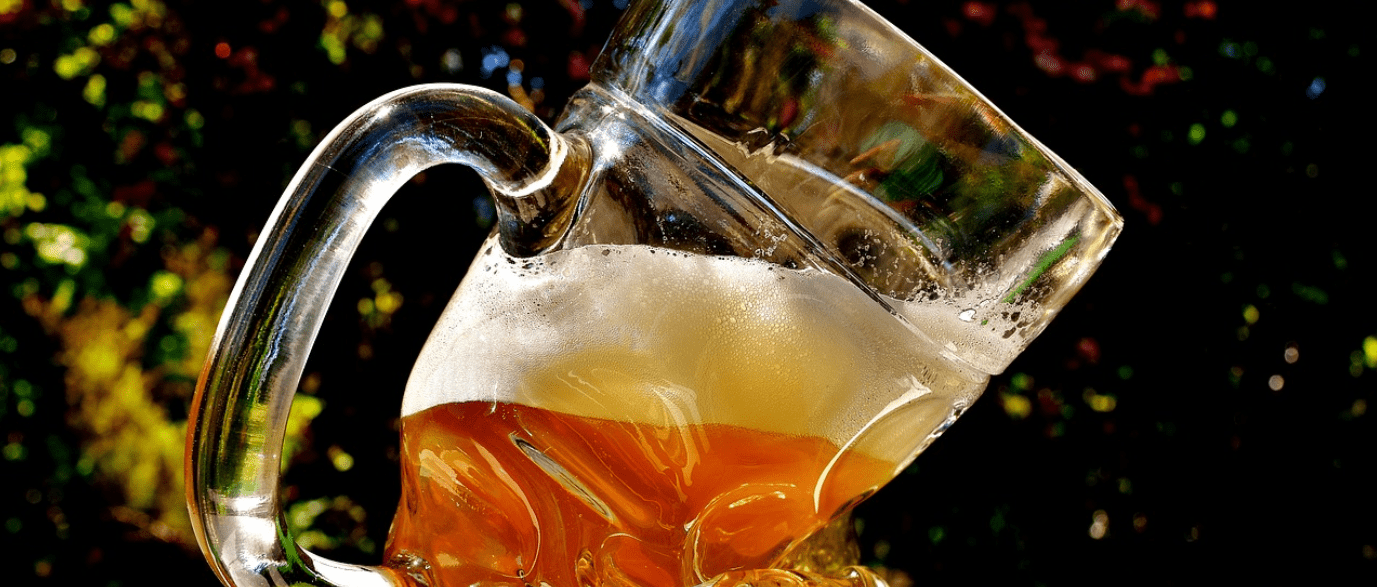Bent beer glass