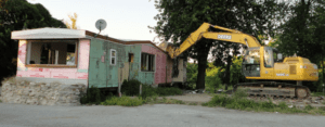 Mobile home demolition