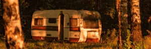 Trailer in the woods