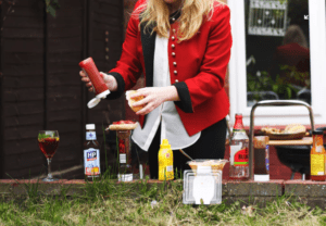 Outdoor BBQ With Condiments