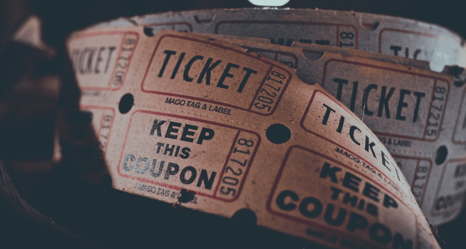 a roll of raffle tickets