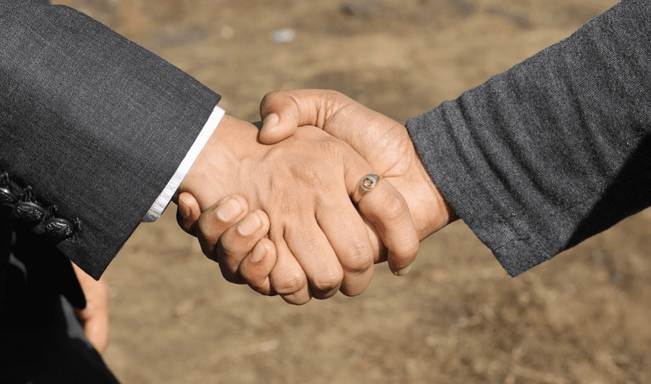 handshake for a business deal or partnership