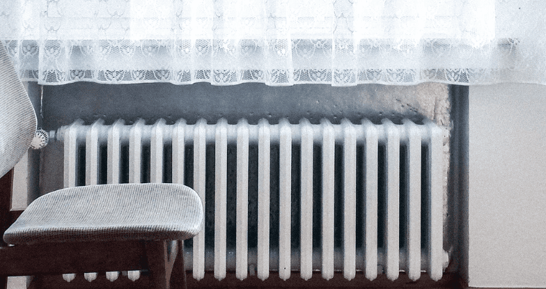 A heater at home under a window