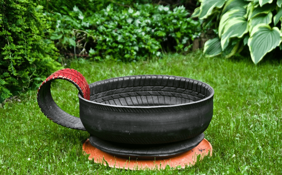 Recycled tires for planting