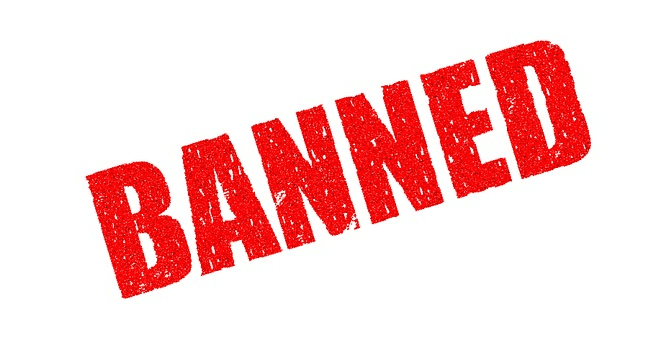 "banned" sign