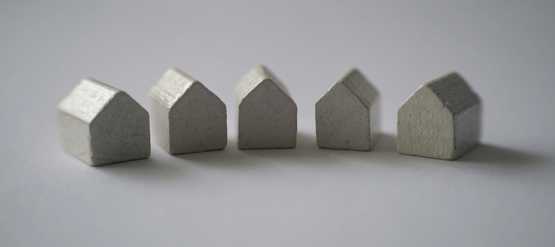 White model toy houses