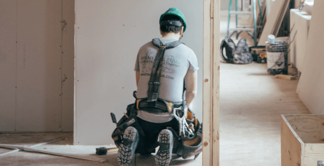 A man working on interior renovations