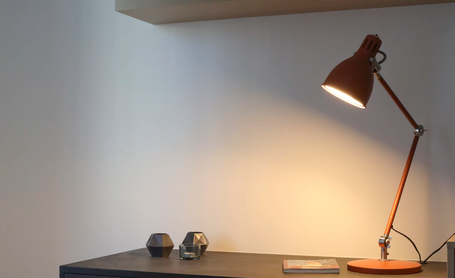 A task lamp on a desk