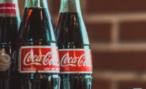 Coke soda in glass bottles