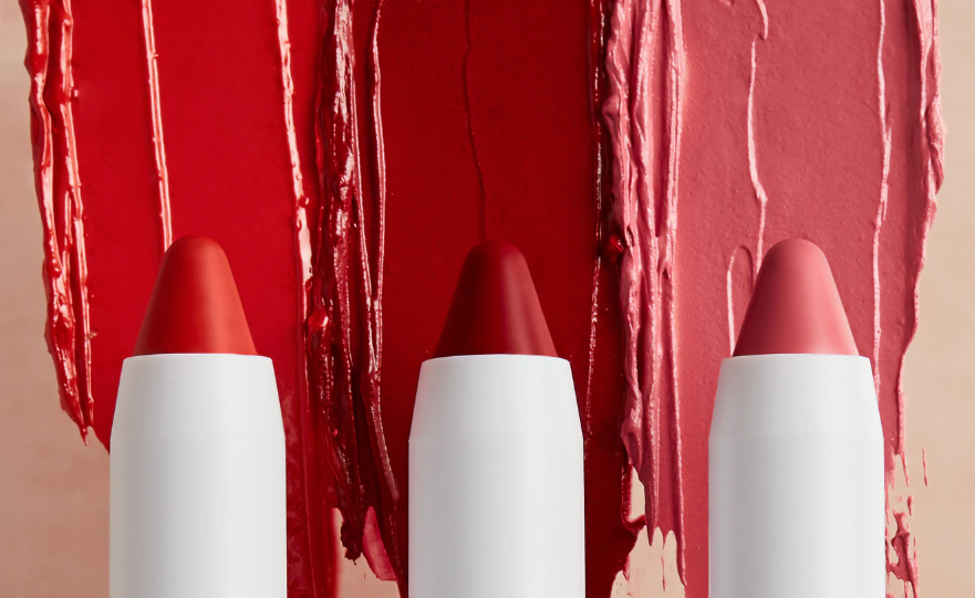 Three colors of lipsticks