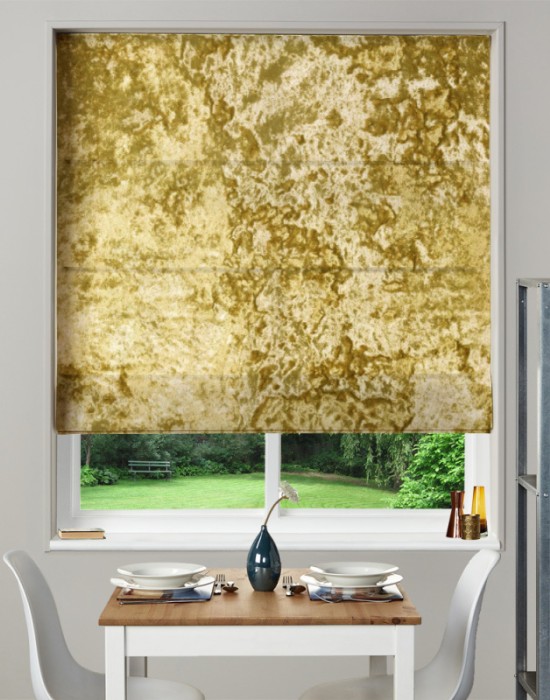 Gold window blind