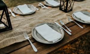 Set table outdoors