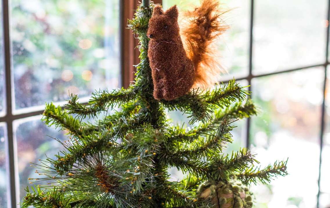 Animal topper on Christmas tree