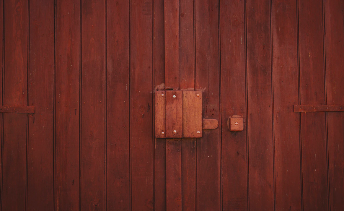 Wooden dark brown door
