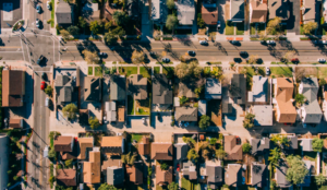 Aerial photography of a neighborhood